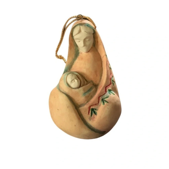 STUNNING ceramic Southwest christmas ornament - mother and baby - Picture 2 of 5